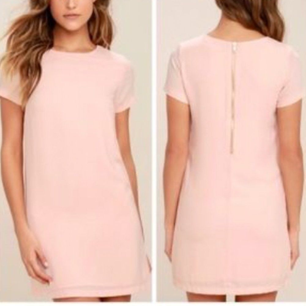 Lulu’s | Shift and Shout Blush Pink Shift Dress XS